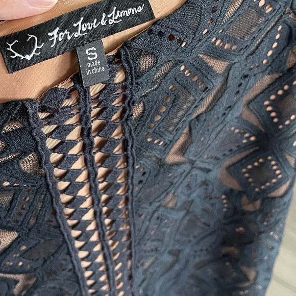 For Love and Lemons|Florence Lace Pencil Mini Skirt with Pom Pom Tassel Detail• - Picture 11 of 14